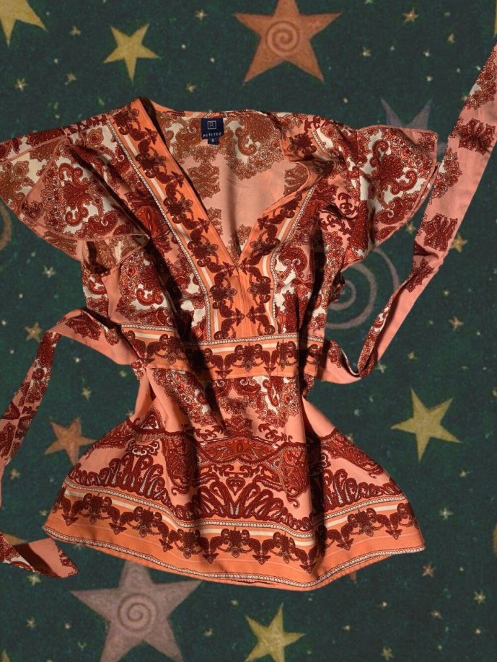 Y2K Boho Tie Up Blouse
